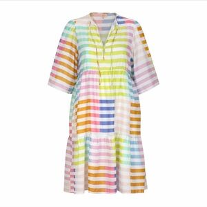 Sunshine Tienda S/M Bondi Colorful Bright Pastel Striped Mini Dress